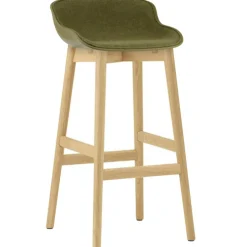 Hyg Bar Stool 75 cm, Upholstered Front, Sand / Oak