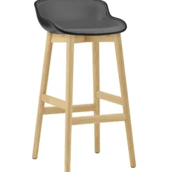 Hyg Bar Stool 75 cm, Upholstered Front, Sand / Oak