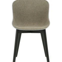 Hyg Chair, Upholstered Front, Dark Grey Melange / Black Oak