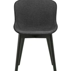 Hyg Chair, Upholstered Front, Dark Grey Melange / Black Oak