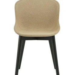 Hyg Chair, Upholstered Front, Dark Grey Melange / Black Oak