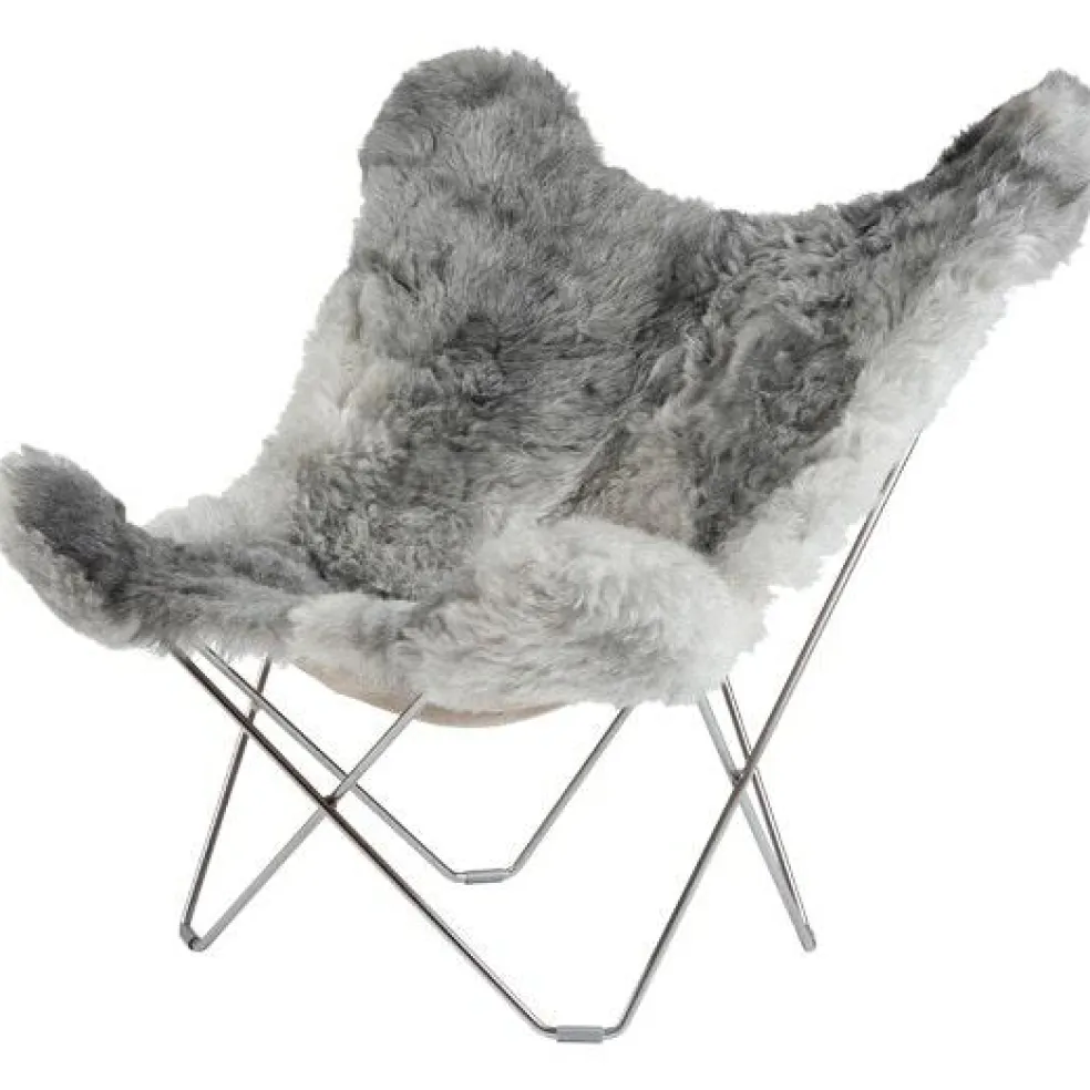 Iceland Mariposa BF Chair, Shorn Grey/Chrome