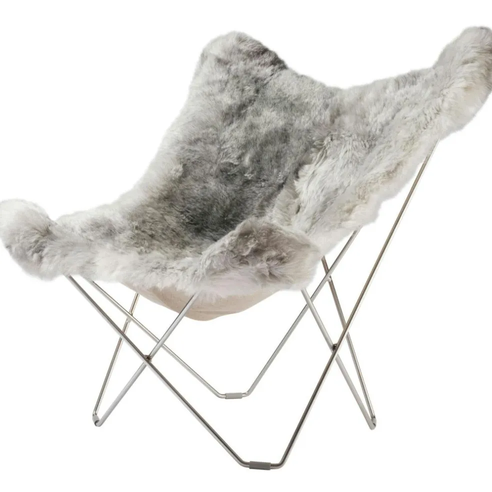 Iceland Mariposa BF Chair, Shorn Grey/Chrome