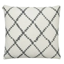 Ikat Kerela Cushion Cover 50x50 cm, White/Grey