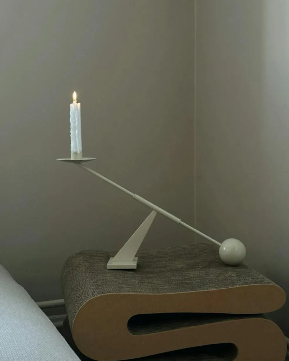 Interconnect Candlestick Small, Ivory