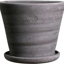Julie Pot With Saucer Grey Ø12 cm