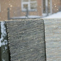 Jute/Leather Rug 75x200, Dark Grey