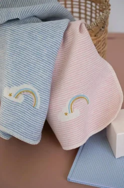Juwel Baby Blanket 70x90 cm Stripes/Rainbow, Pink
