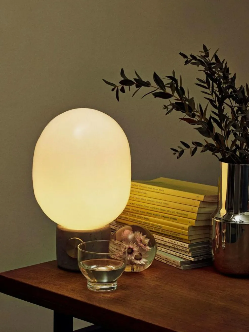 JWDA Table Lamp, Concrete / Brass