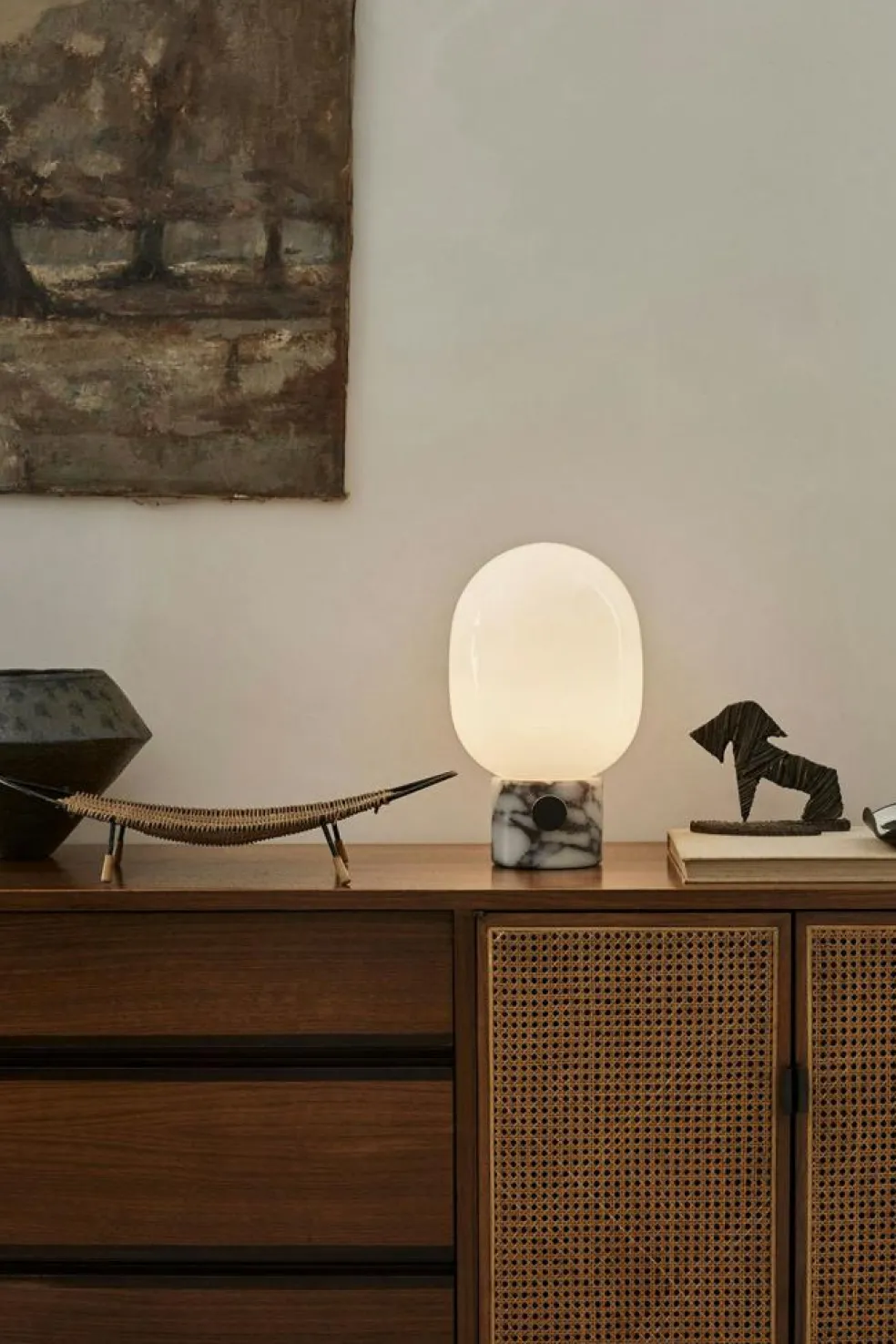 JWDA Table Lamp, Concrete / Brass