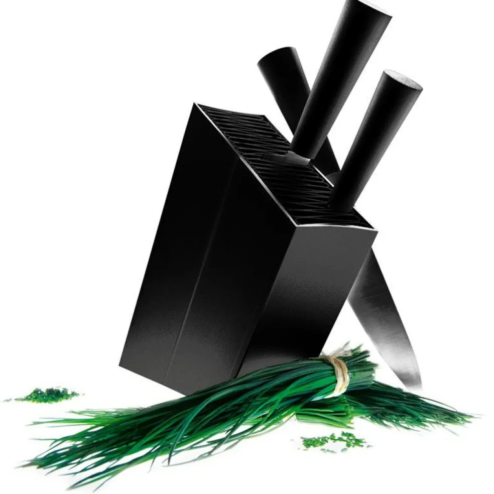 Knife Block Angled, Black