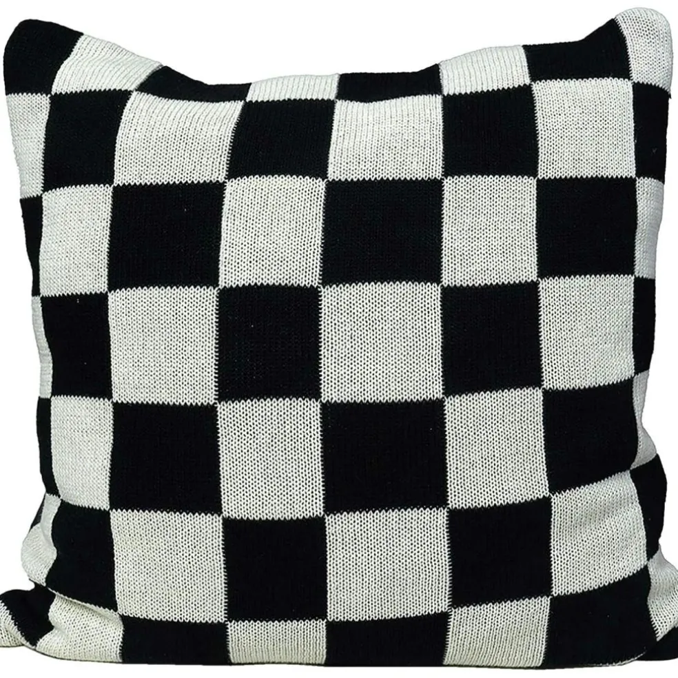 Knitted Check Cushion Cover 50x50 cm, Lilac