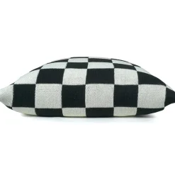 Knitted Check Cushion Cover 50x50 cm, Lilac