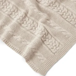 Knitted Wool Blanket 70x100 cm, Oat