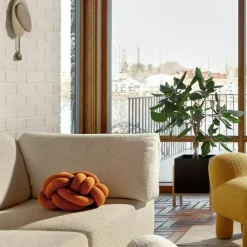 Knot Cushion, Orange Red