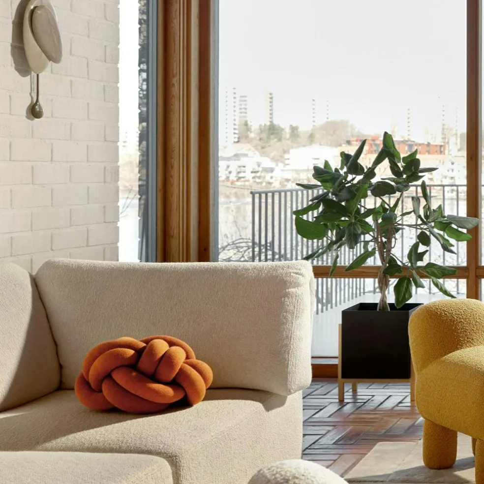 Knot Cushion, Orange Red