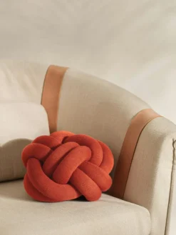 Knot Cushion, Orange Red