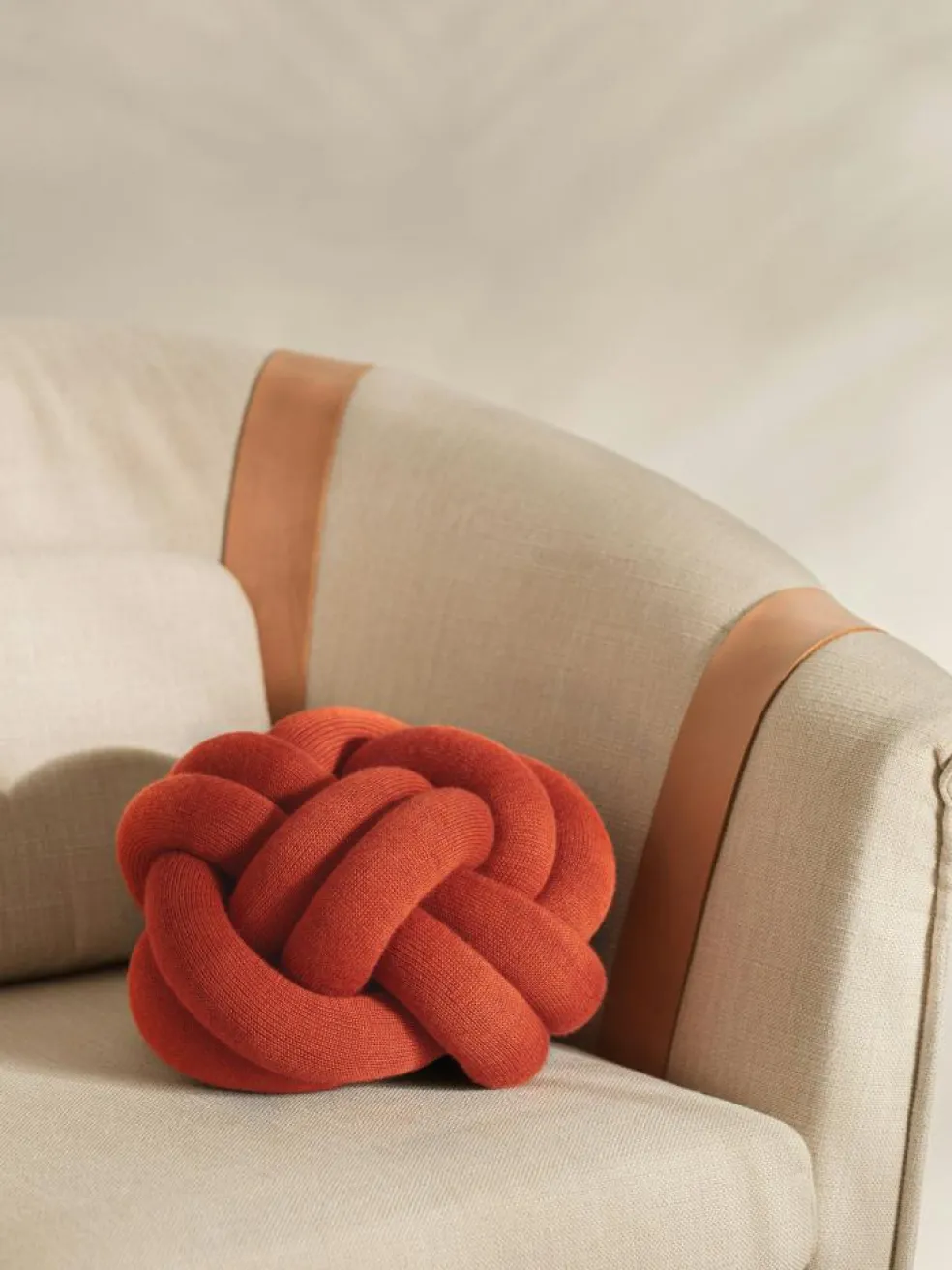 Knot Cushion, Orange Red