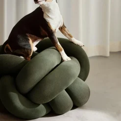 Knot XL Pouf, Forest green
