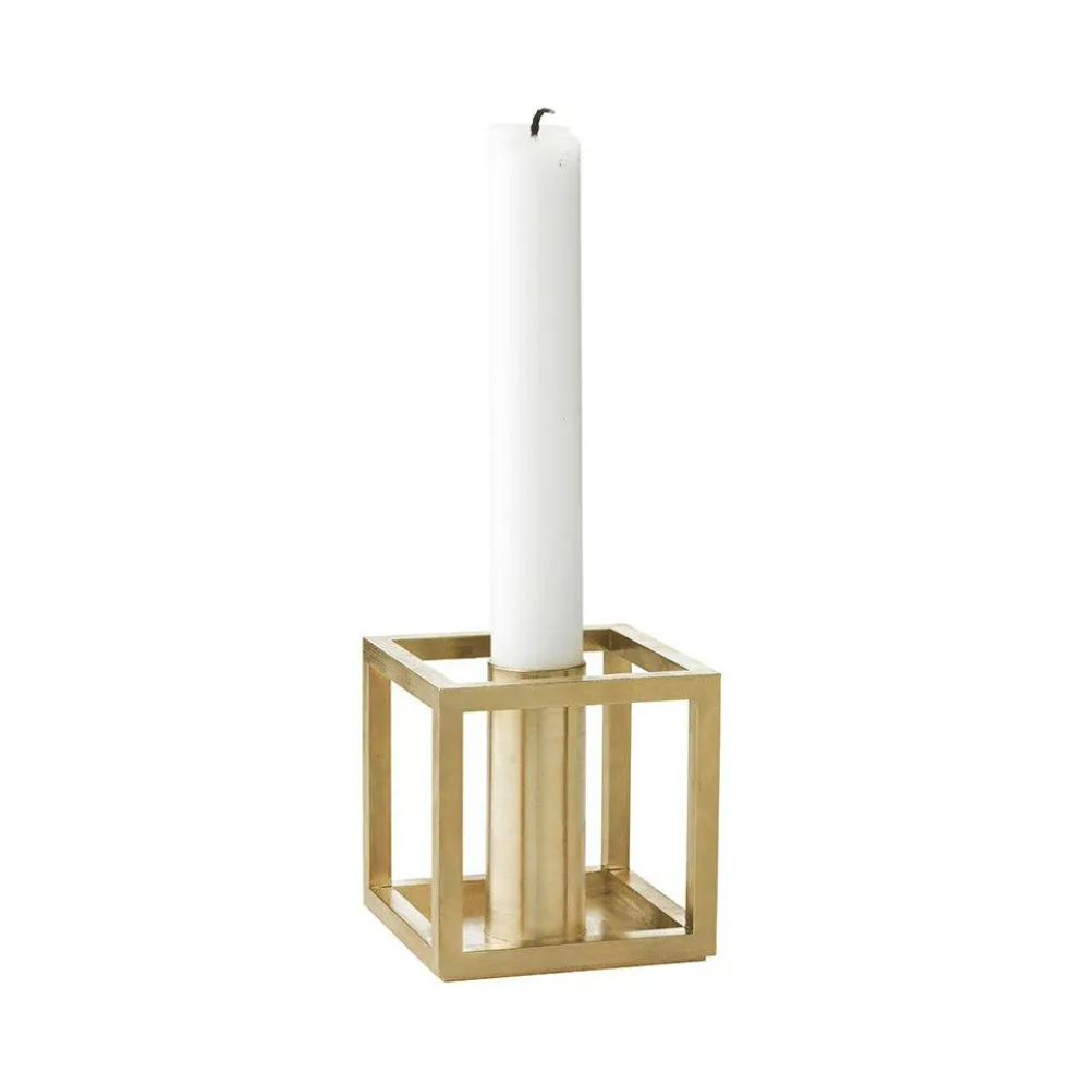 Kubus 1 Candle Holder, Brass