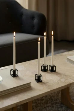 Kubus Micro Candle Holder 2-pack, Black
