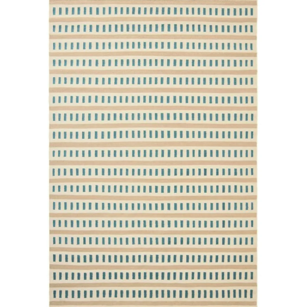 Ladakh Wool Rug 180x270 cm, Sky Blue / Light Beige