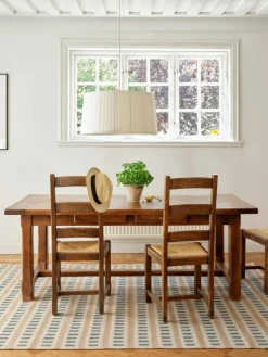 Ladakh Wool Rug 180x270 cm, Sky Blue / Light Beige