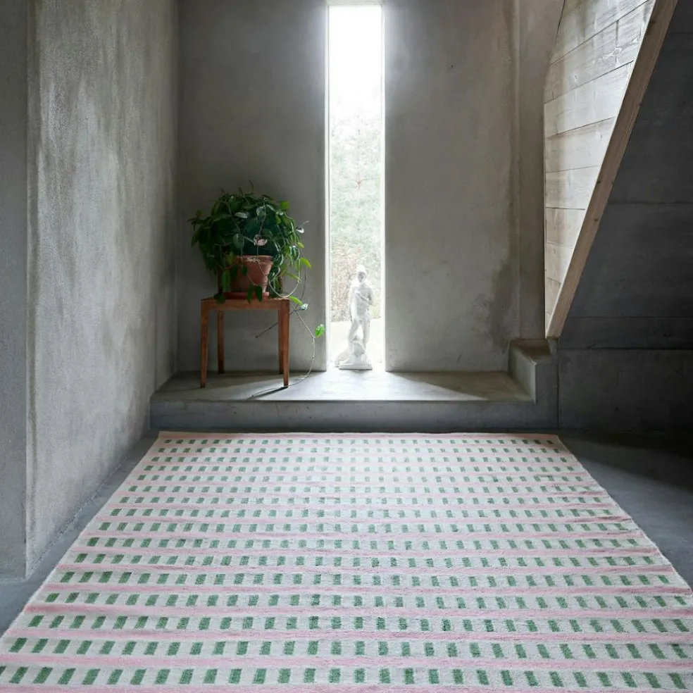 Ladakh Wool Rug 180x270 cm, Sky Blue / Light Beige