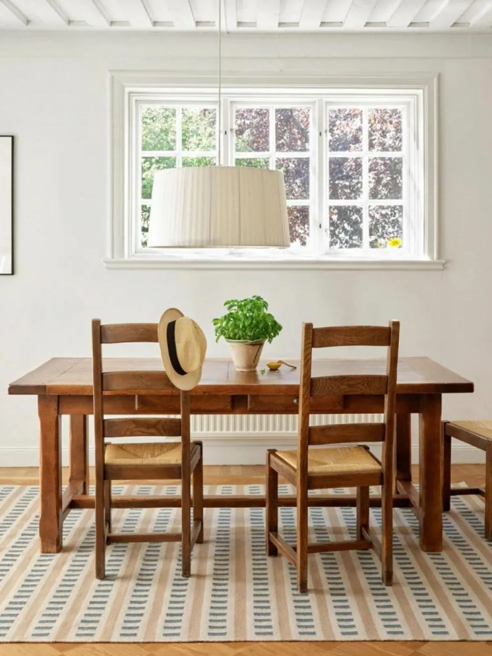 Ladakh Wool Rug 180x270 cm, Sky Blue / Light Beige