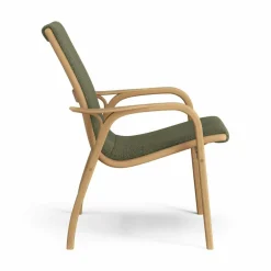Laminett Armchair Fabric, Oiled Oak / Moss Green