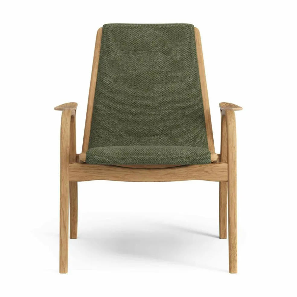 Laminett Armchair Fabric, Oiled Oak / Moss Green