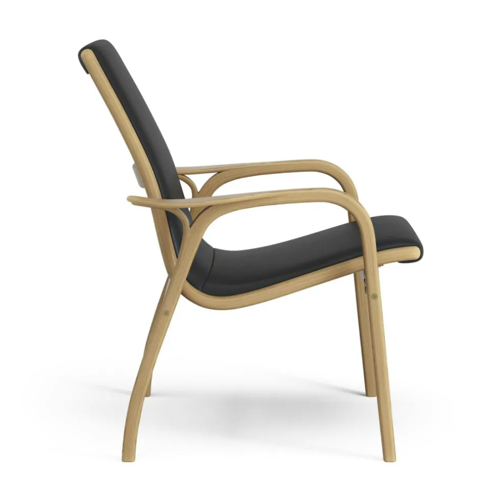 Laminett Armchair Leather, Lacquered Walnut / Black