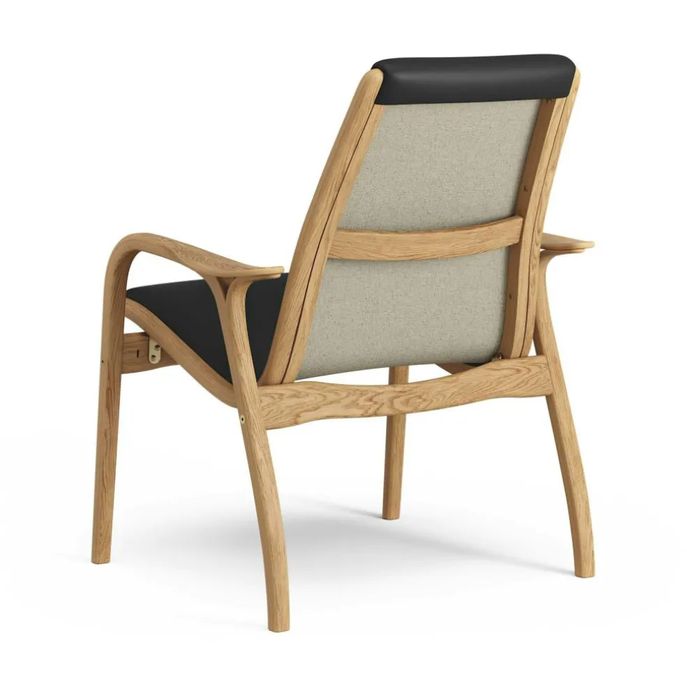 Laminett Armchair Leather, Lacquered Walnut / Black