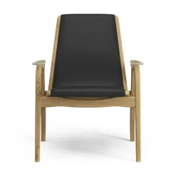 Laminett Armchair Leather, Lacquered Walnut / Black