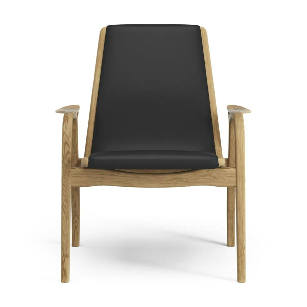 Laminett Armchair Leather, Lacquered Walnut / Black