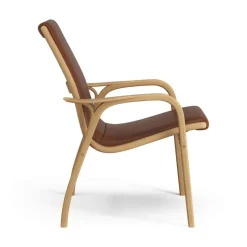Laminett Armchair Leather, Lacquered Walnut / Black