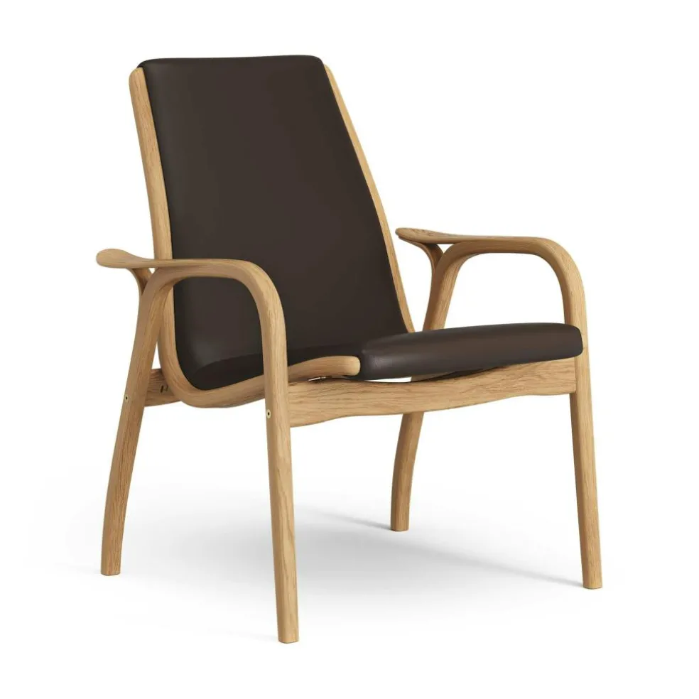 Laminett Armchair Leather, Lacquered Walnut / Black
