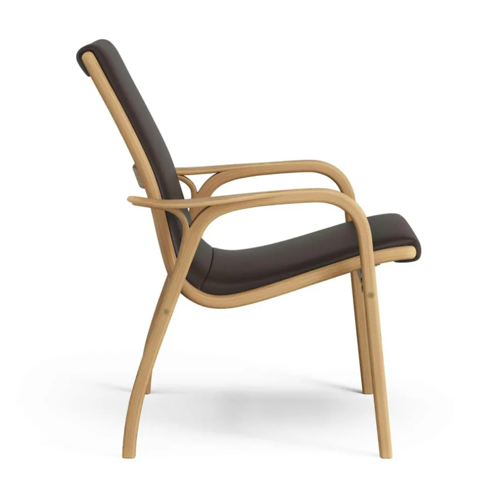 Laminett Armchair Leather, Lacquered Walnut / Black