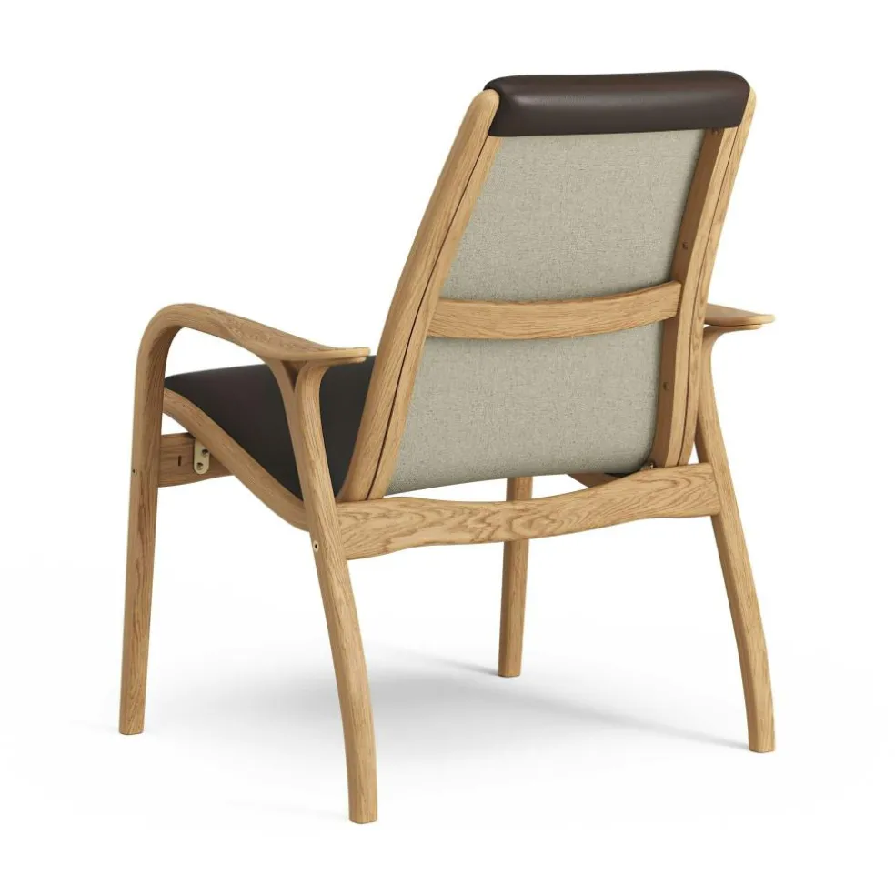 Laminett Armchair Leather, Lacquered Walnut / Black