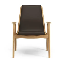 Laminett Armchair Leather, Lacquered Walnut / Black