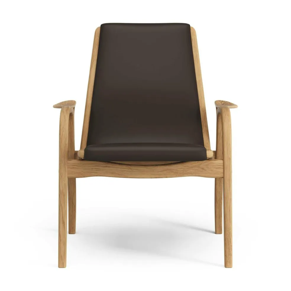 Laminett Armchair Leather, Lacquered Walnut / Black