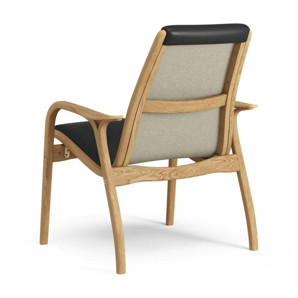 Laminett Armchair Leather, Lacquered Walnut / Black