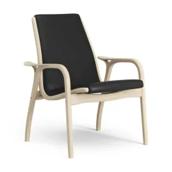 Laminett Armchair Leather, Lacquered Walnut / Black