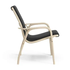 Laminett Armchair Leather, Lacquered Walnut / Black