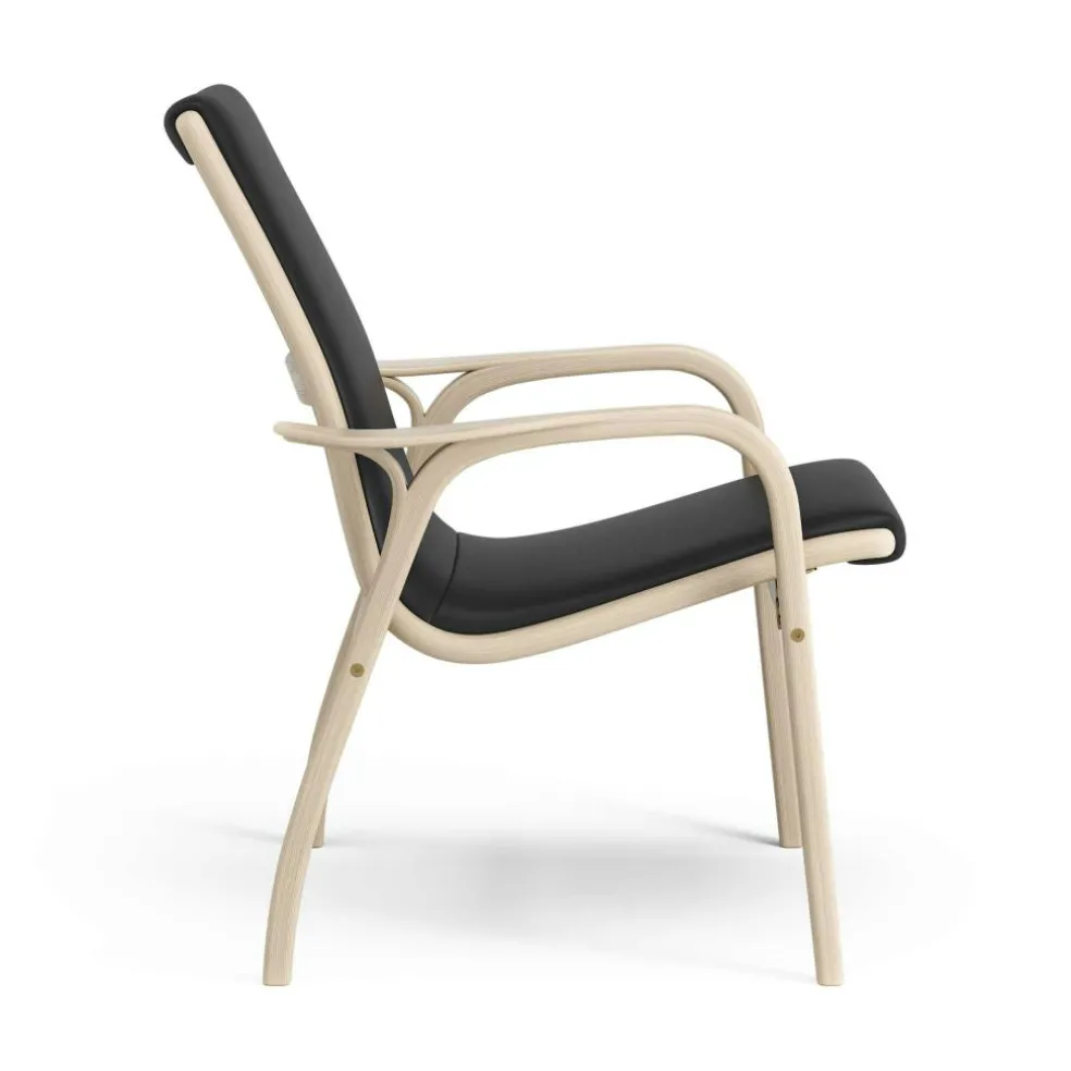 Laminett Armchair Leather, Lacquered Walnut / Black