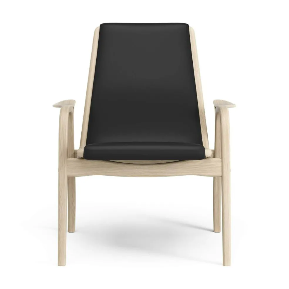 Laminett Armchair Leather, Lacquered Walnut / Black