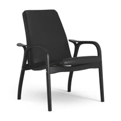 Laminett Armchair Leather, Lacquered Walnut / Black