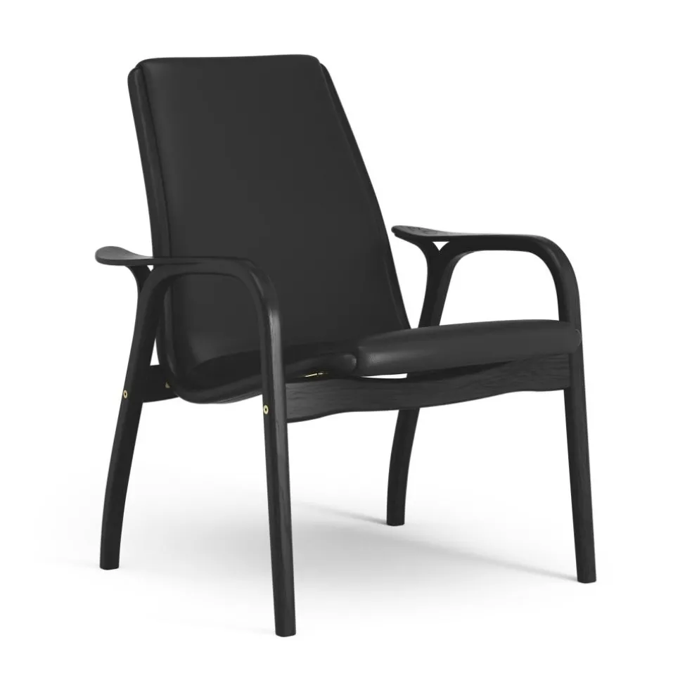 Laminett Armchair Leather, Lacquered Walnut / Black