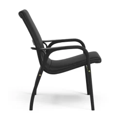 Laminett Armchair Leather, Lacquered Walnut / Black