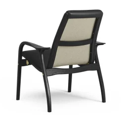 Laminett Armchair Leather, Lacquered Walnut / Black